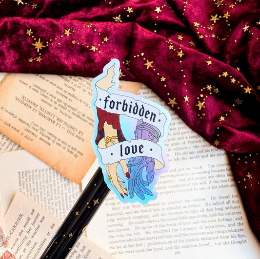 Forbidden Love Holographic vinyl sticker