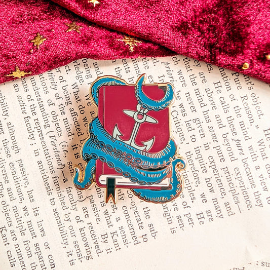 Sea Monster book enamel pin