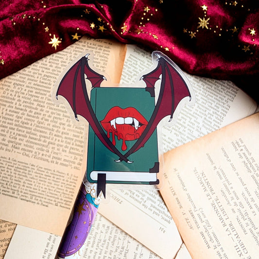 Vampire book Clear Vinyl sticker