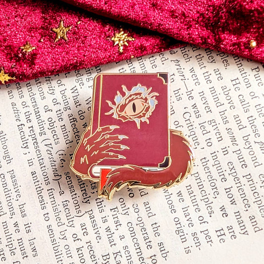Werewolf book enamel pin