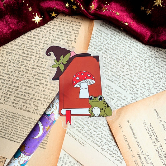 Cottagecore Witch book Clear Vinyl sticker