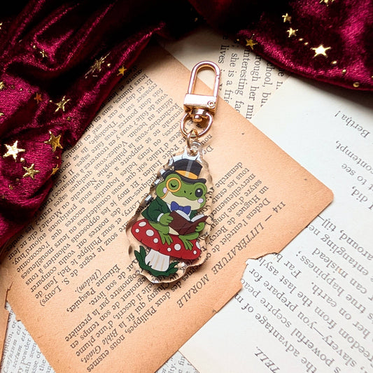 Reading frog key-ring