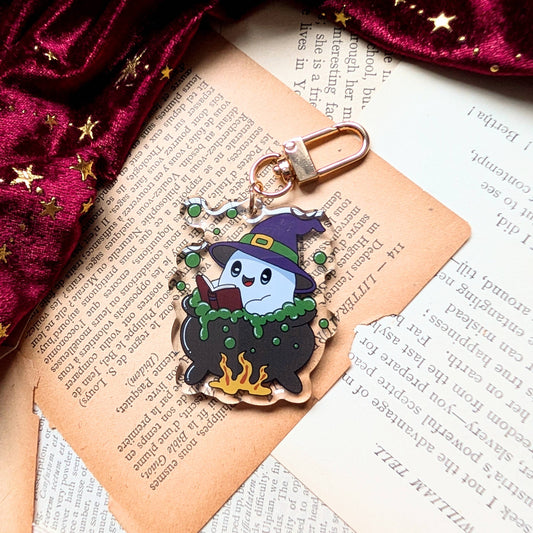 Self care reading ghost key-ring