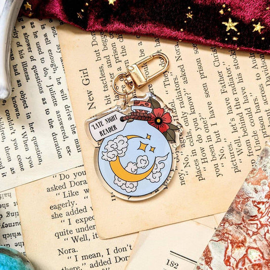Late Night Reader Acrylic Key-ring