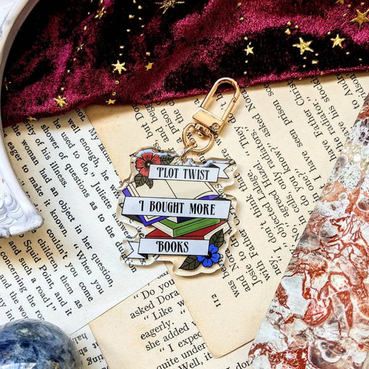 Plot Twist I Bought More Books Acrylic Key-ring