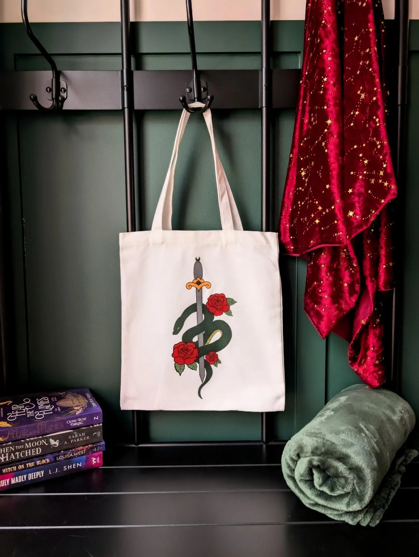 Snake and sword fantasy Canvas Tote Bag