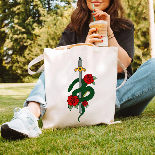 Snake and sword fantasy Canvas Tote Bag